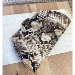 NWT Banana Republic Silk Snakeskin Clutch